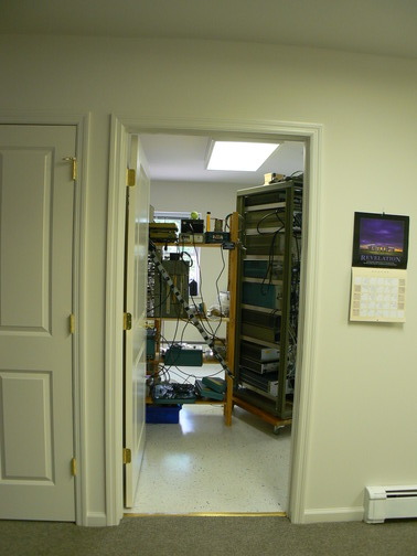 Lab
      door seen from the reception area